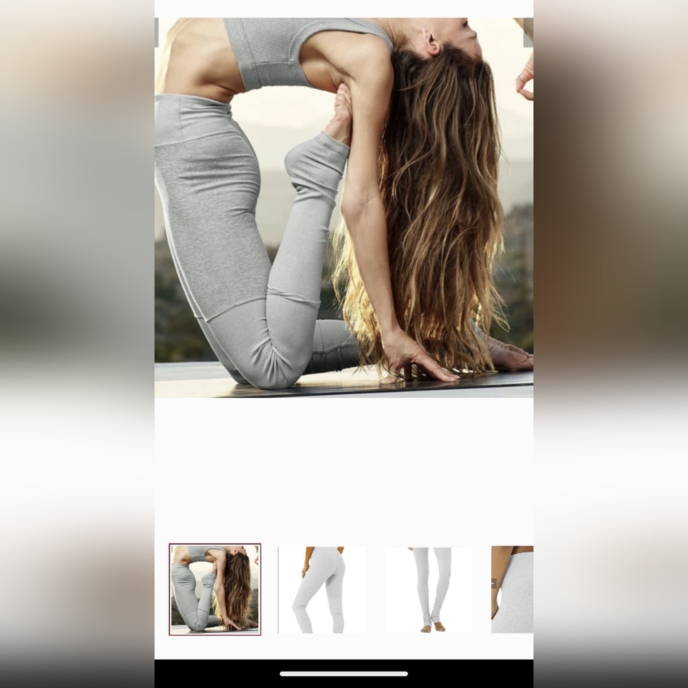 High-Waist Goddess Legging in velvety, plush Alosoft size small grey/zinc